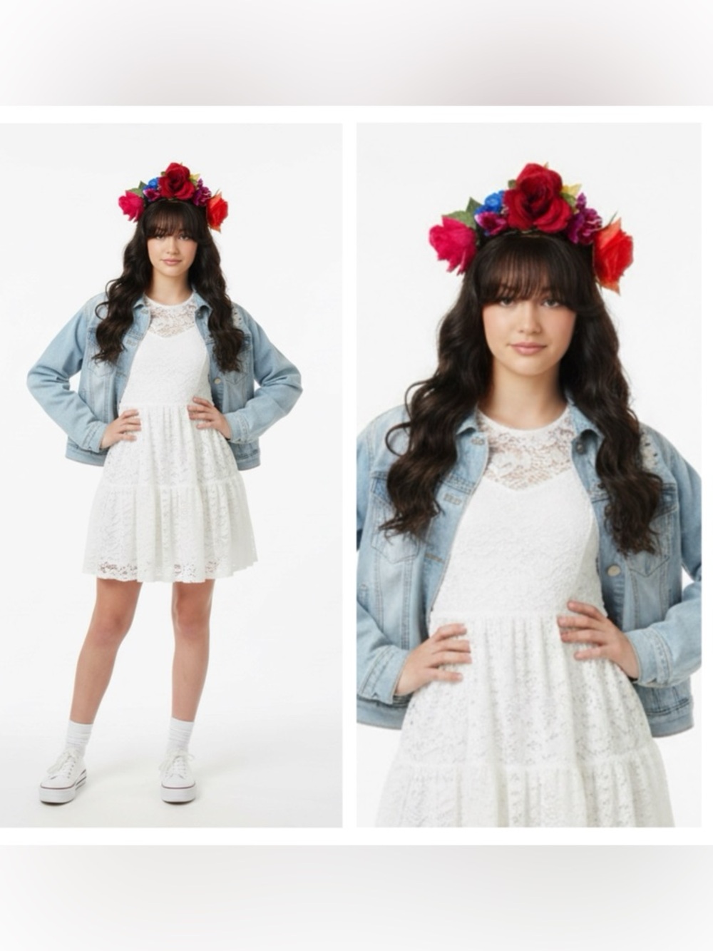 Colorful Prom Festival Party Birthday Cosplay Flower Crowns Handmade - Picture 2 of 10